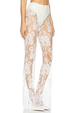 Michael Lo Sordo Solice Lace Flared Pant in White