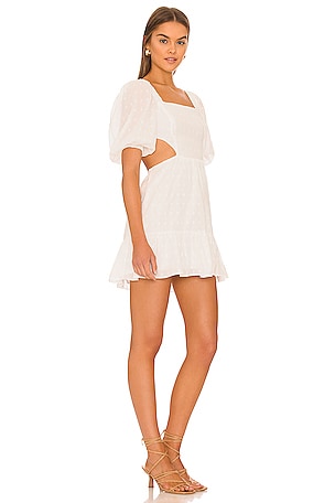 MINKPINK Whitewash Mini Dress in White