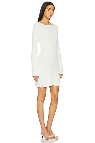 MINKPINK Isla Boucle Knit Mini Dress in Ivory