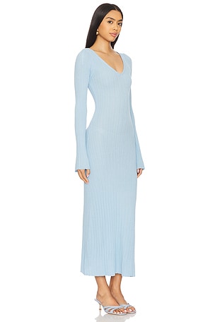 MINKPINK Odessa Knit Midi Dress in Baby Blue