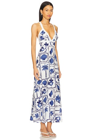 MINKPINK Sylvie Panel Midi Dress in White