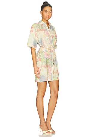 MINKPINK Aurora Mini Shirt Dress in Lemon,Ivory