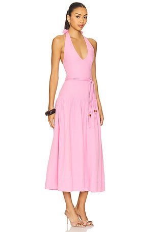 MINKPINK Melody Drop Wasit Midi Dress in Pink