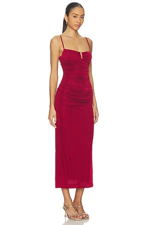 MINKPINK Maya Midi Dress in Wine. Size XS. Also
