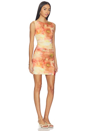 MINKPINK Aria Mesh Mini Dress in Lemon,Orange