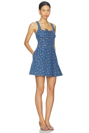 MINKPINK Neve Denim Mini Dress in Blue