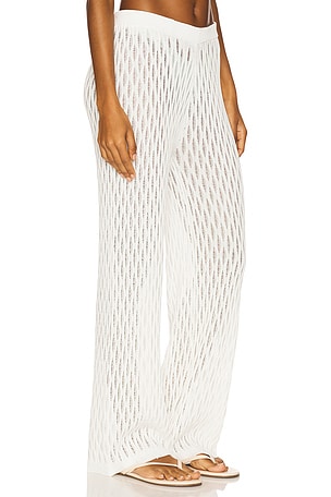 MINKPINK Kirra Pointelle Knit Pant in Ivory