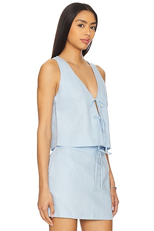 MINKPINK Pandora Tie Crop Top in Baby Blue