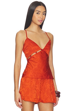 Menkpenk valencia bead detail cami en color N/Aranja Quemado