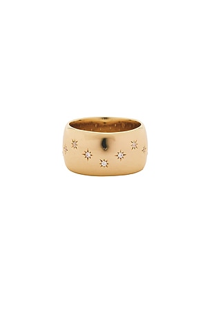 MIRANDA FRYE Celeste Ring in Metallic Gold. Size 7. Also