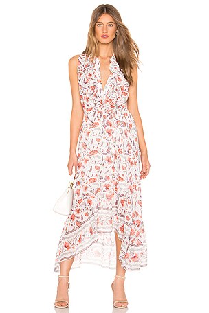 MISA Los Angeles Audra Dress in White & Red Floral | REVOLVE