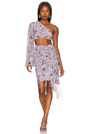 MISA Los Angeles Calypso Dress in Feathered Floral REVOLVE