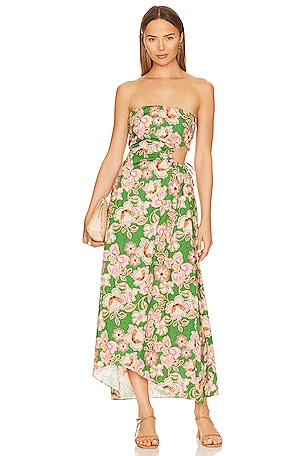 MILLY Floral Embroidery Midi Dress in Multi | REVOLVE