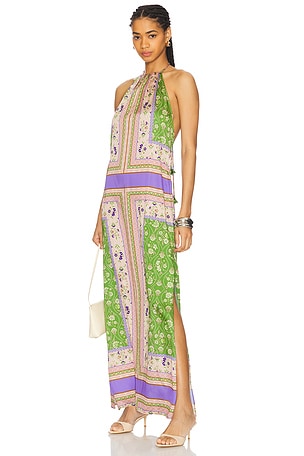 MISA Los Angeles Samantha Dress in Green,Purple