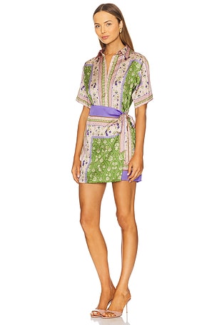 MISA Los Angeles Kezia Dress in Green,Beige