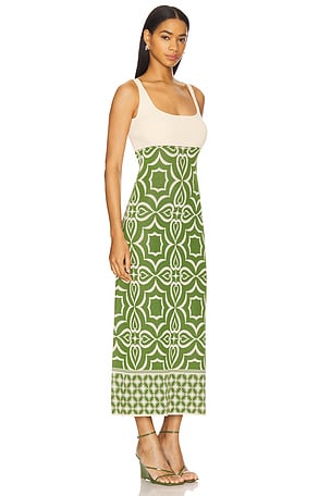 MISA Los Angeles Kalil Dress in Ivory,Green. Size XXS. Also