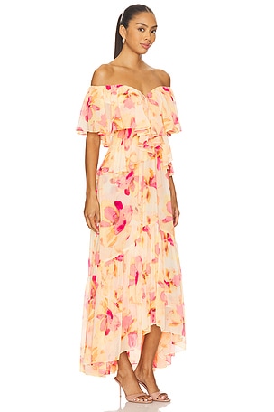 MISA Los Angeles Heart Dress in Peach. Size XS. Also