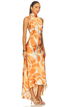MISA Los Angeles Fiore Dress in Orange