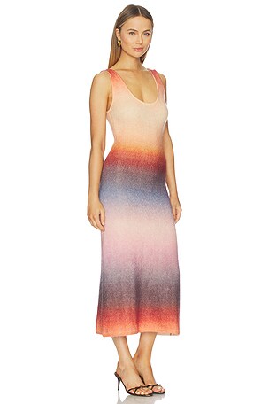 MISA Los Angeles Rashka Dress in Orange,Purple. Size XXS. Also