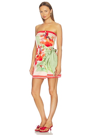 MISA Los Angeles Priya Dress in Red,Green