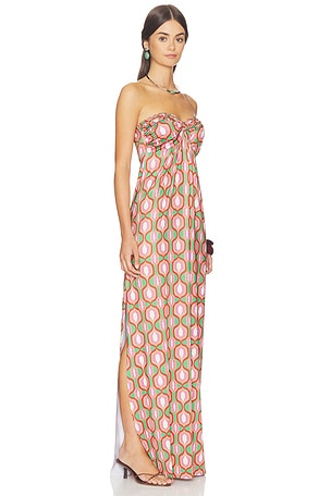 MISA Los Angeles Karine Dress in Cognac,Green. Size XL. Also