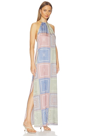 MISA Los Angeles Samantha Dress in Blue, Pink