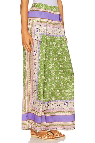 MISA Los Angeles Selena Pants in Green,Beige