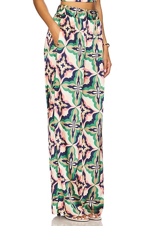 MISA Los Angeles Reshma Pant in Cream,Green. Size XXS. Also