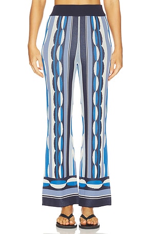 Marla Pant in BlueGeo Stripe Knit MISA Los Angeles
