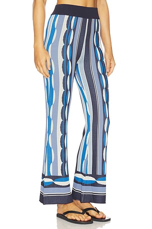 MISA Los Angeles Marla Pant in BlueGeo Stripe Knit in Blue