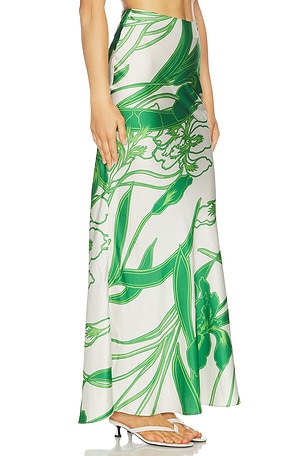MISA Los Angeles Sienna Skirt in Green,White