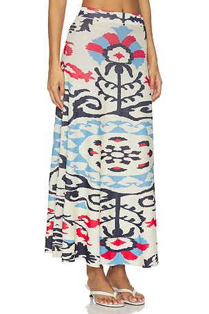MISA Los Angeles Ocean Midi Skirt in Cream