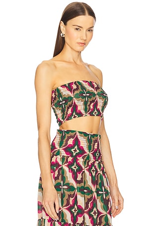 MISA Los Angeles Roksana Bandeau in Green,Brown