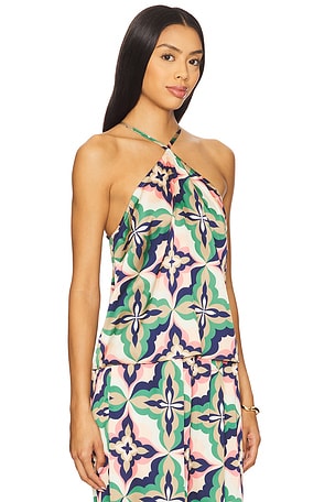 MISA Los Angeles Lina Top in Green,Pink