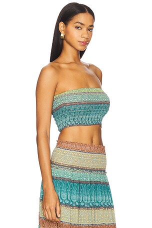 MISA Los Angeles Roksana Top in Teal,Green