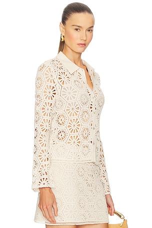 MISA Los Angeles Fleur Top in Ivory