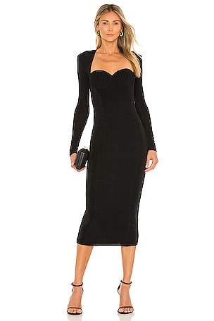 knee length dresses for ladies Tara Boatneck Ruched Bodycon Mini Dress • Shop American Threads Black / M main image 0