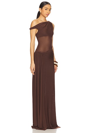 MISHA Sisal Maxi Dress in Chocolate