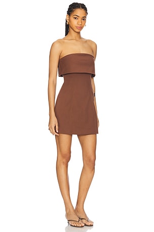 MISHA Jemma Mini Dress in Brown