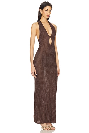 MISHA Echo Knit Dress in Brown