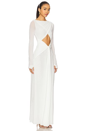 MISHA The Transit Mesh Dress in Ivory