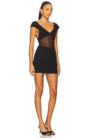 MISHA The Salvador Bonded Crepe Mini Dress in Black