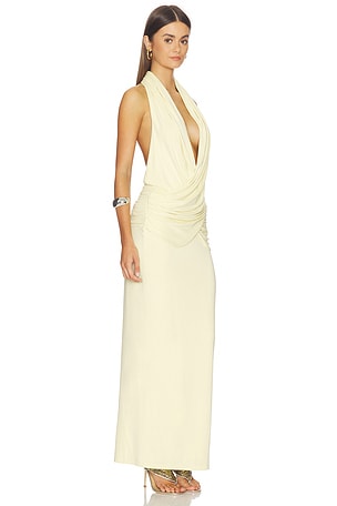 MISHA The Cabana Cupro Dress in Lemon