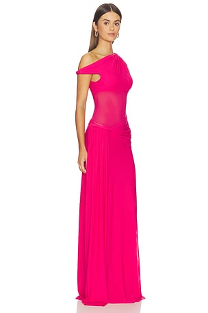 MISHA The Sisal Mesh Dress in Fuchsia