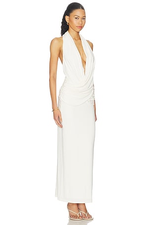 MISHA The Cabana Cupro Dress in Ivory