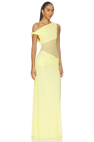 MISHA The Sisal Mesh Dress in Lemon