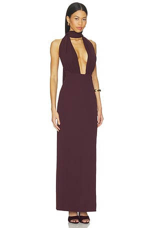 MISHA The Capezza Silk Dress in Purple, brown. Size XXS. Also