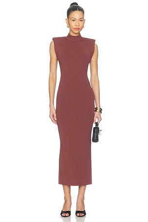 Padded Shoulder Knit Dress MISHA