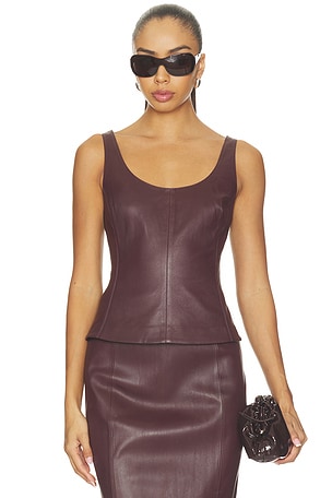 Stretch Leather Top MISHA