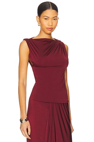 MISHA The Sarin Jersey Top in Red